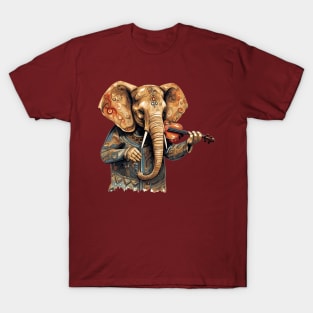 Elephant playing violin T-Shirt